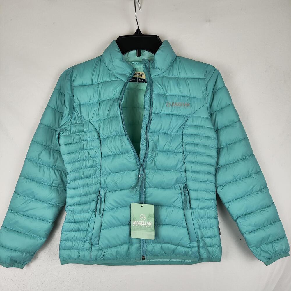 Magellan Outdoors Jacket Youth Medium 8-10 Green Puffer Quilted Winter Coat